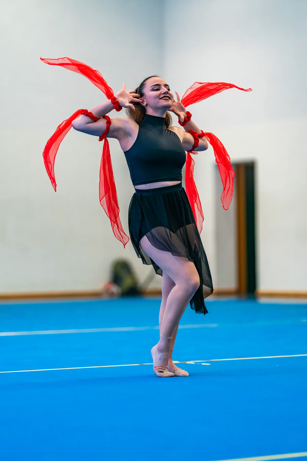 Shayla Di Martino sicherte sich in der Einzelgymnastik ohne Handgeräte Silber. Gym Einzel_Shayla Di Martino